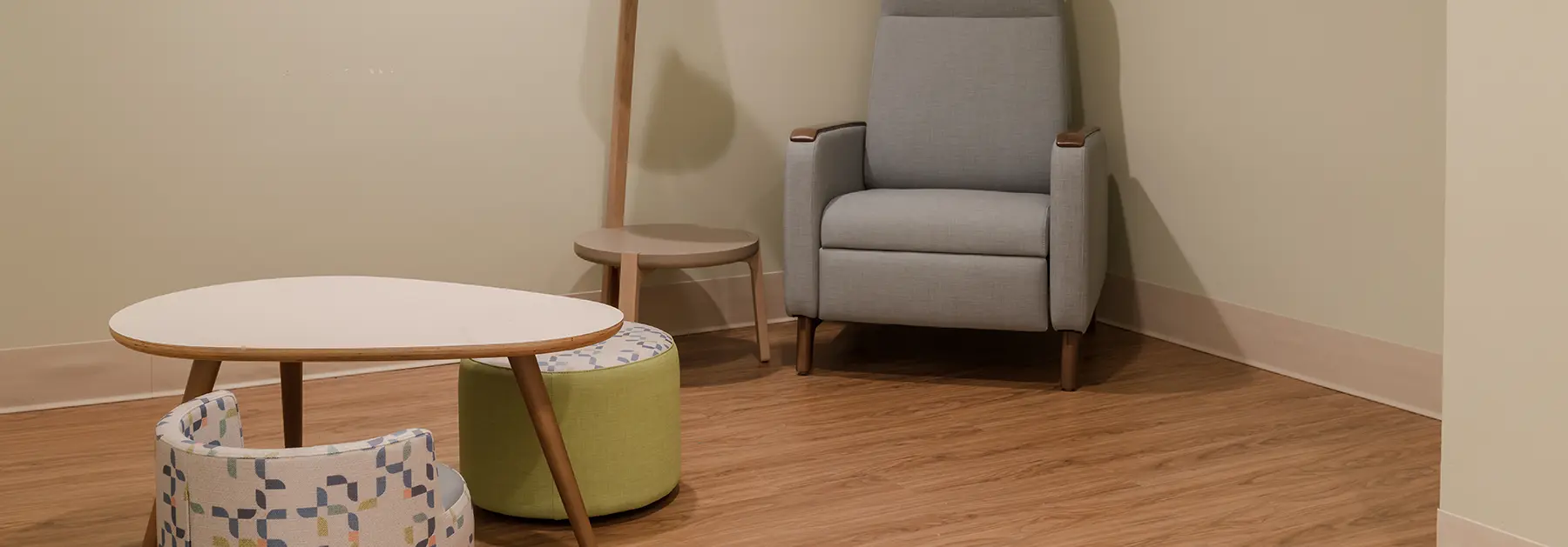 Waiting room chair and child's table